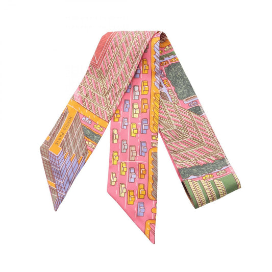Hermes Scarf Twilly Pantin City Ribbon Silk