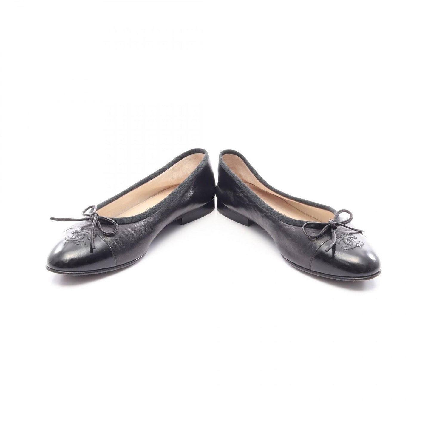 Chanel Pumps CC Logo BK Leather Ballet Shoes — view 3