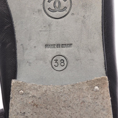 Chanel Pumps CC Logo BK Leather Ballet Shoes — view 6