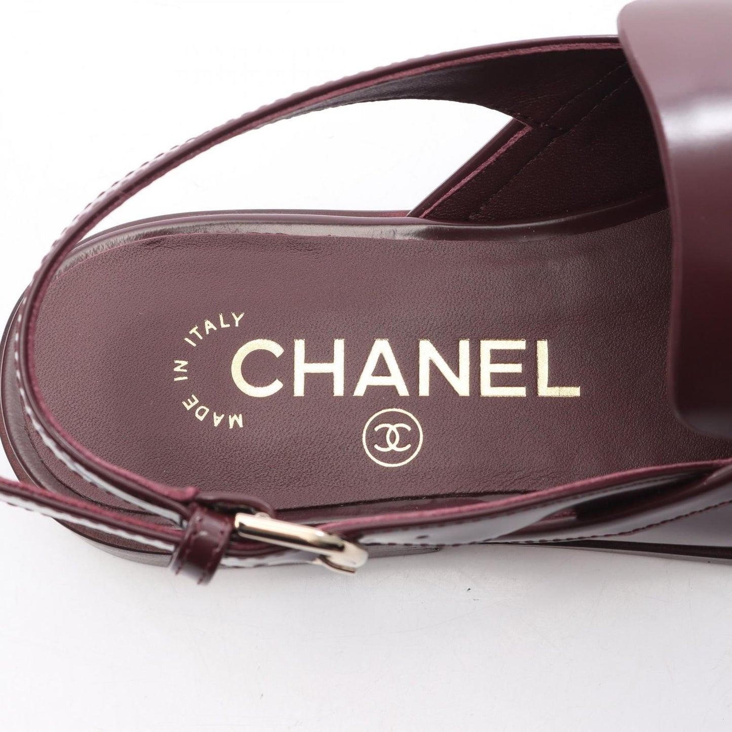 Chanel Sandals CC Logo Sling Back Loafers Leather — view 5