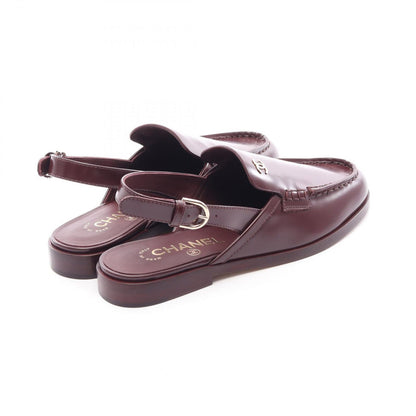 Chanel Sandals CC Logo Sling Back Loafers Leather — view 2