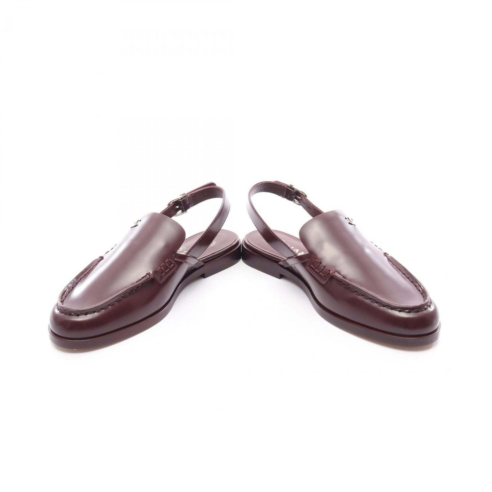 Chanel Sandals CC Logo Sling Back Loafers Leather — view 3