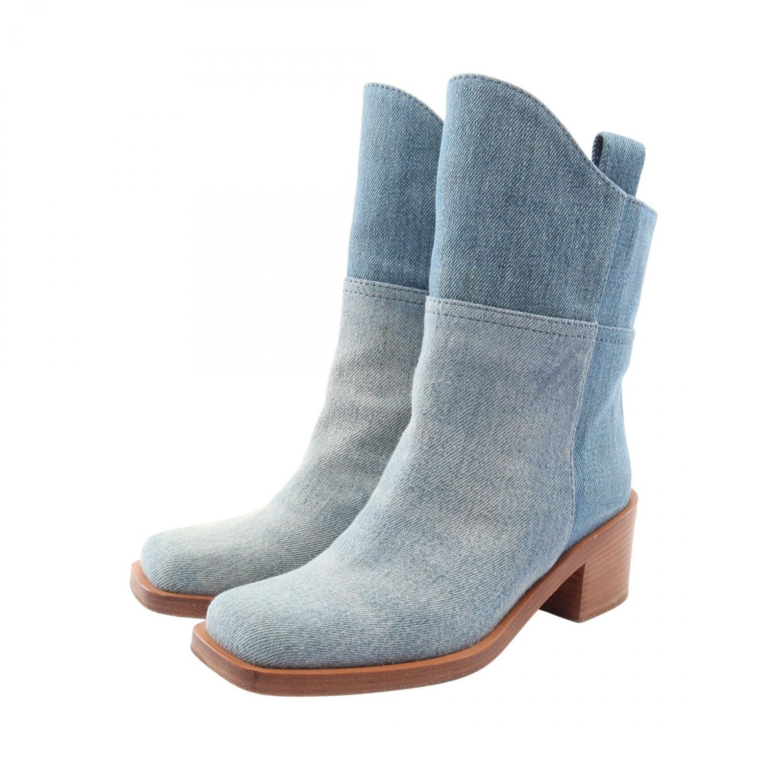 Chanel Boots CC Logo Denim Shoes