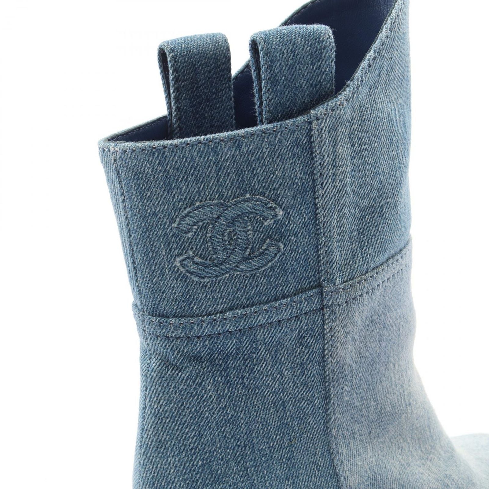Chanel Boots CC Logo Denim Shoes — view 7
