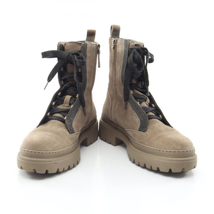 Brunello Cucinelli Boots Side Zip Suede Shoes — view 3