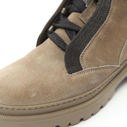 Brunello Cucinelli Boots Side Zip Suede Shoes — view 8