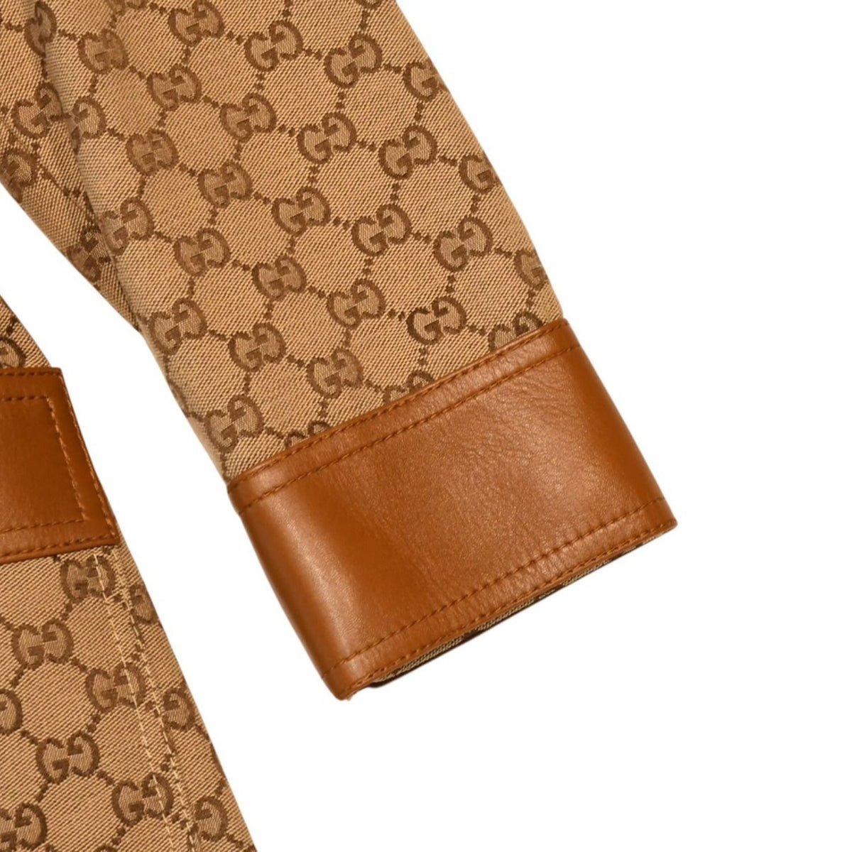 Gucci Jacket GG Canvas Button Web Stripe Glitter Brown — view 4