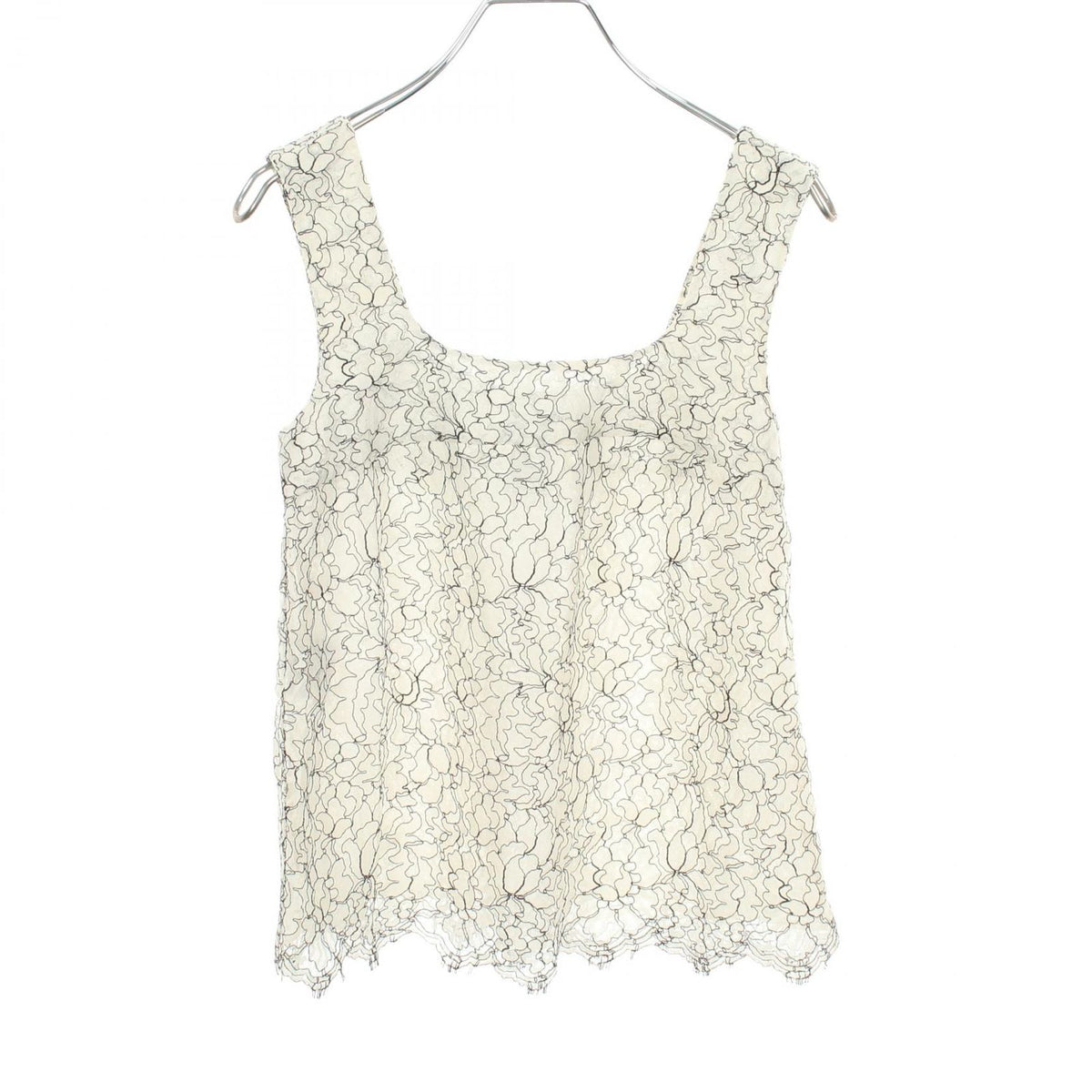 Chanel Floral Lace Sleeveless Cotton Rayon T-Shirt