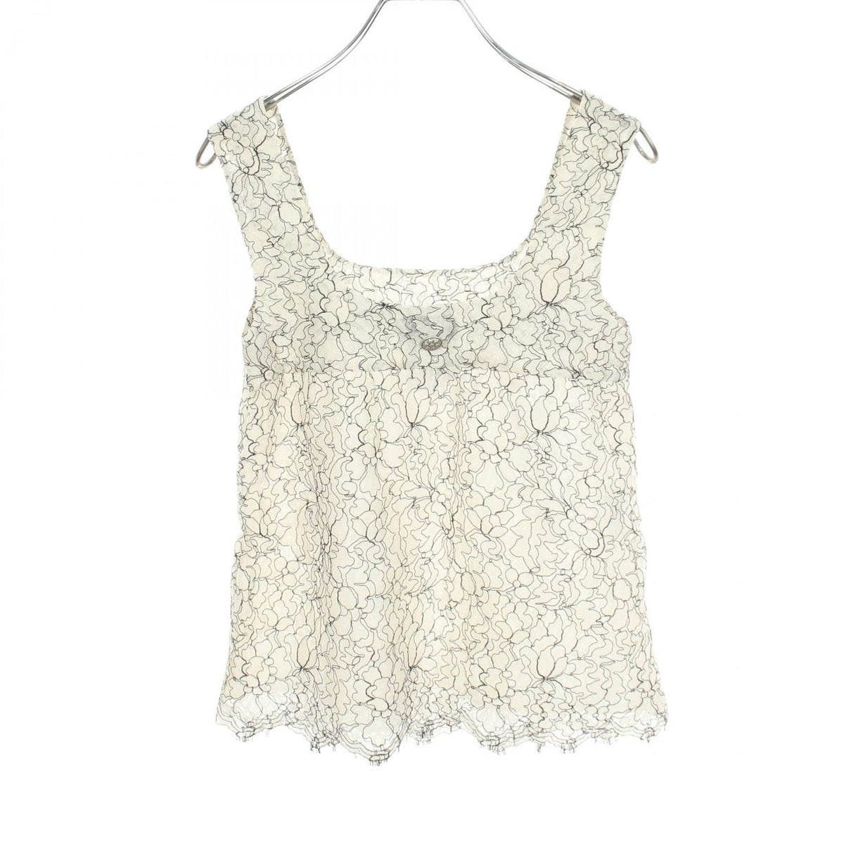Chanel Floral Lace Sleeveless Cotton Rayon T-Shirt — view 2