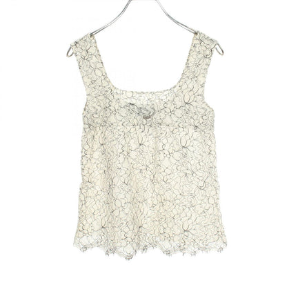 Chanel Floral Lace Sleeveless Cotton Rayon T-Shirt — view 2