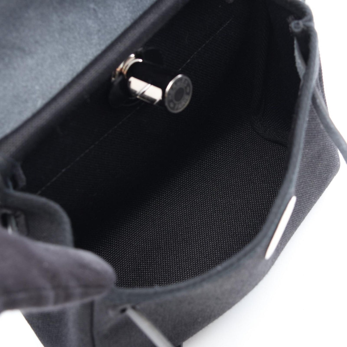 Hermes Shoulder Bag Herbag Zip Mini Black Canvas Leather — view 3