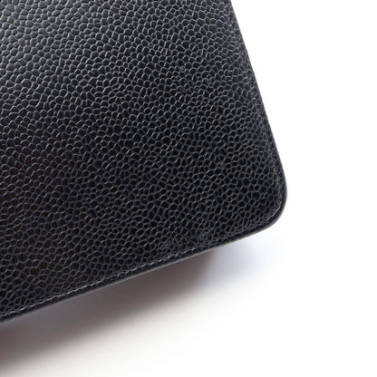 Chanel Shoulder Bag CC Logo Black Caviar Leather Quilted Chain Wallet — view 7