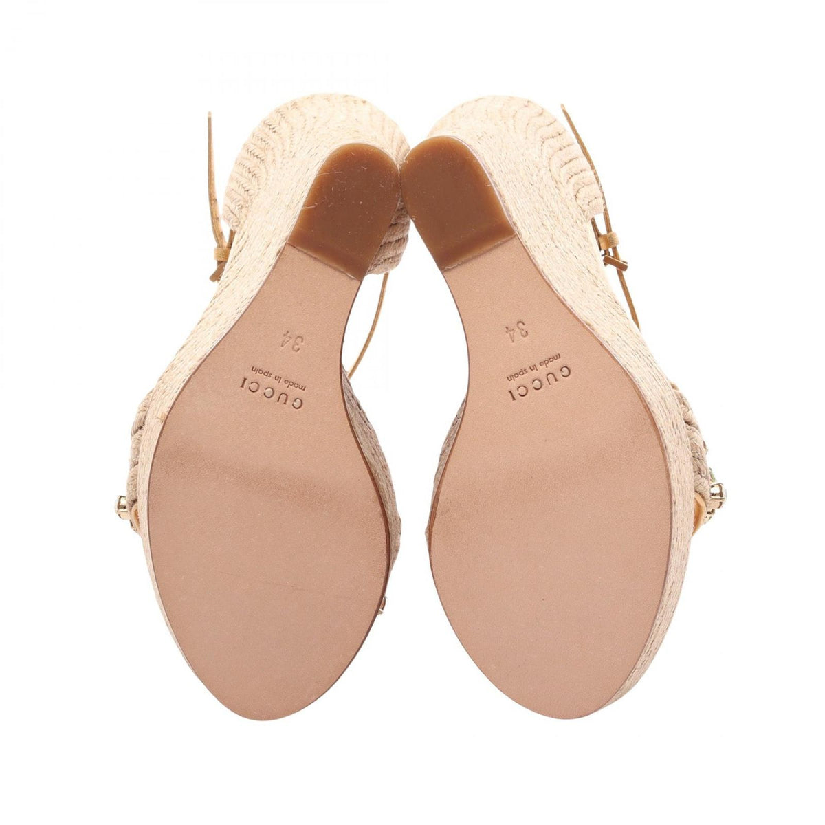 Gucci Sandals Carolina Bijou Wedge Sole Espadrilles Leather — view 4