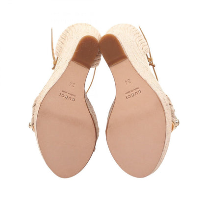 Gucci Sandals Carolina Bijou Wedge Sole Espadrilles Leather — view 4