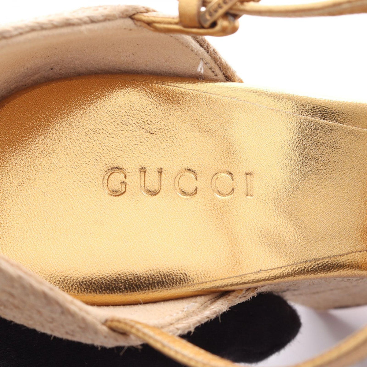 Gucci Sandals Carolina Bijou Wedge Sole Espadrilles Leather — view 5