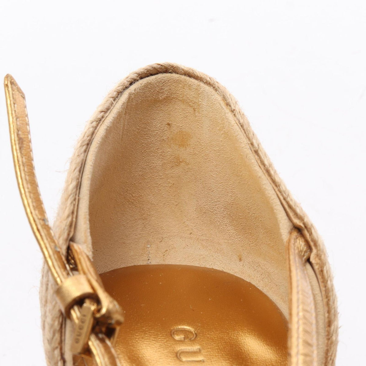 Gucci Sandals Carolina Bijou Wedge Sole Espadrilles Leather — view 7
