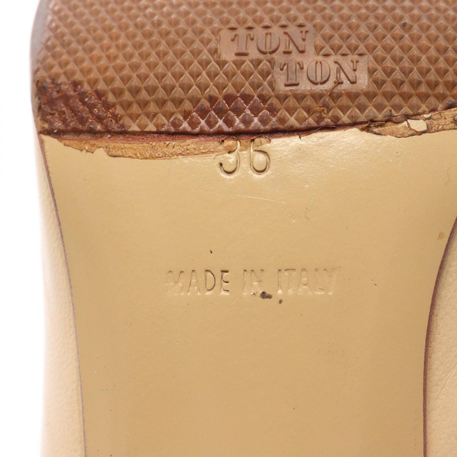 Chanel Pumps CC Logo Beige Leather Heel — view 6