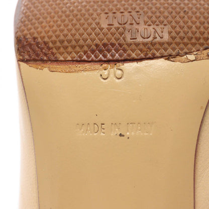 Chanel Pumps CC Logo Beige Leather Heel — view 6