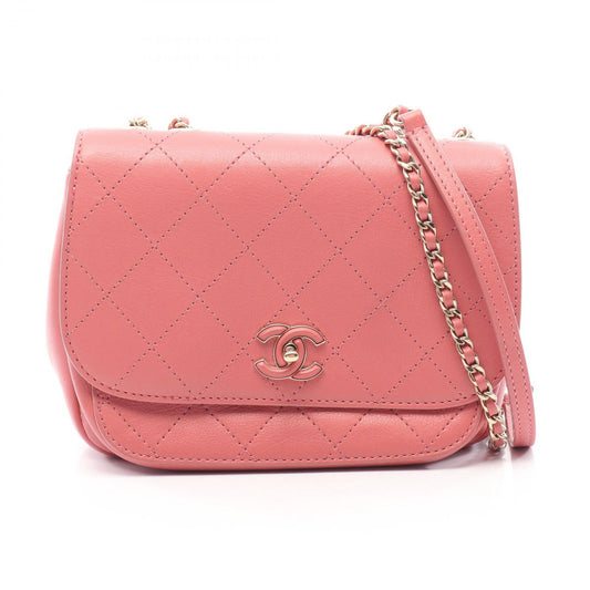 Chanel Shoulder Bag Quilted Smoked Pink Lambskin Small Chain