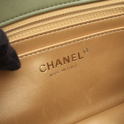 Chanel Shoulder Bag Mini Quilted 20 Khaki Green Leather Chain — view 4