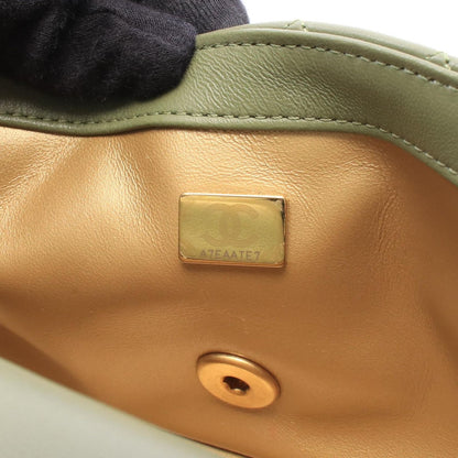 Chanel Shoulder Bag Mini Quilted 20 Khaki Green Leather Chain — view 5