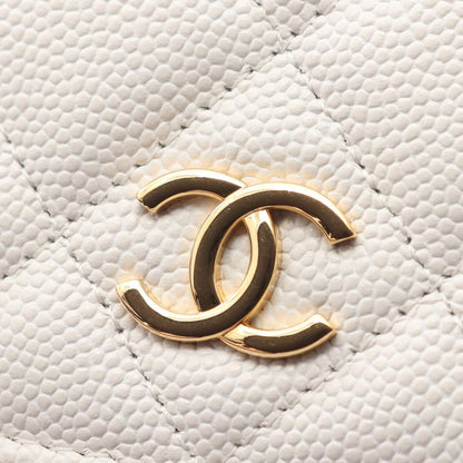 Chanel Shoulder Bag Quilted Playing Cards White Caviar Leather — view 7