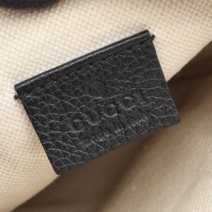 Gucci Shoulder Bag Webbing Line Black Green Red Leather Vintage Logo Sherry — view 4