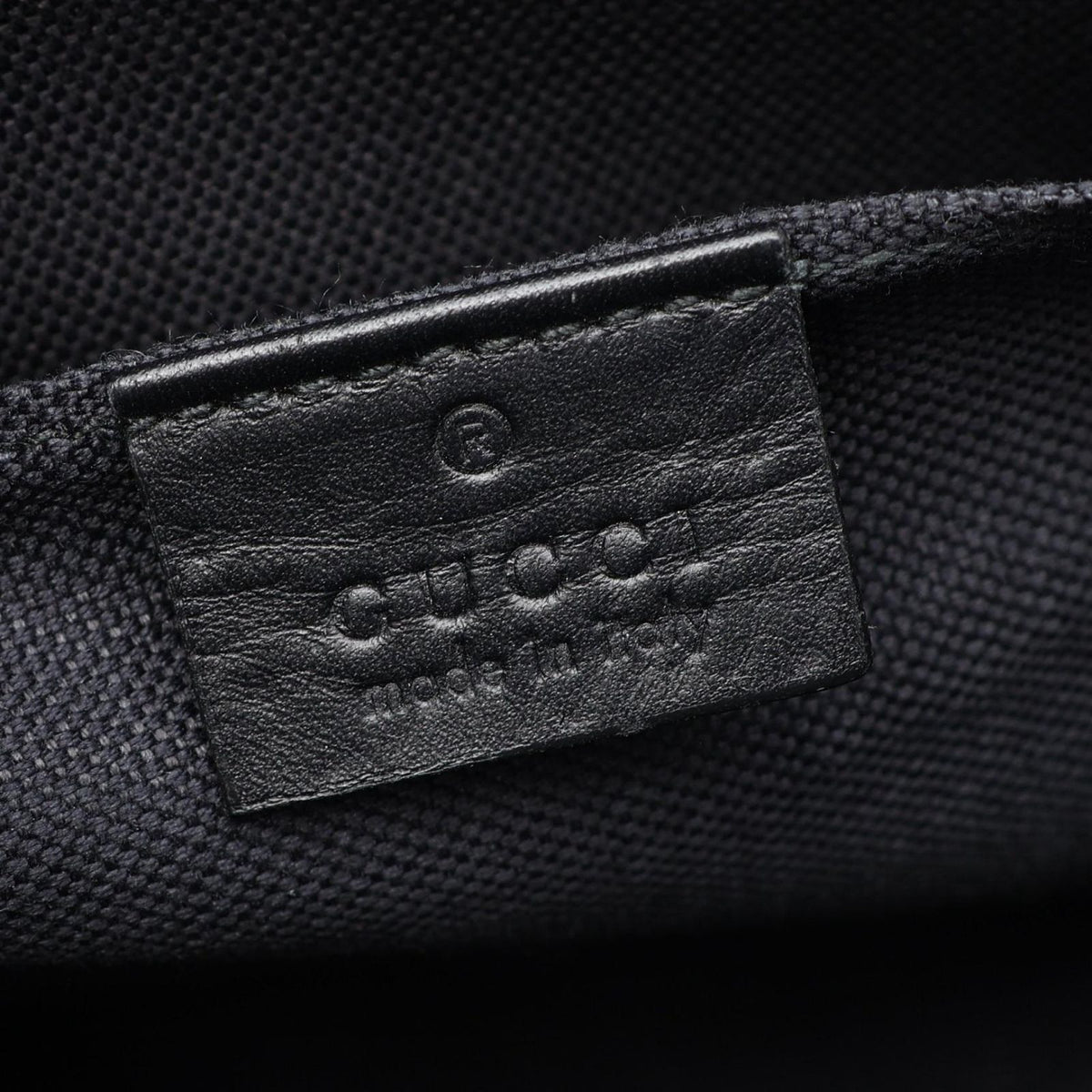 Gucci Clutch GG Supreme Webbing Line Black Gray Navy Canvas Leather Sherry — view 4