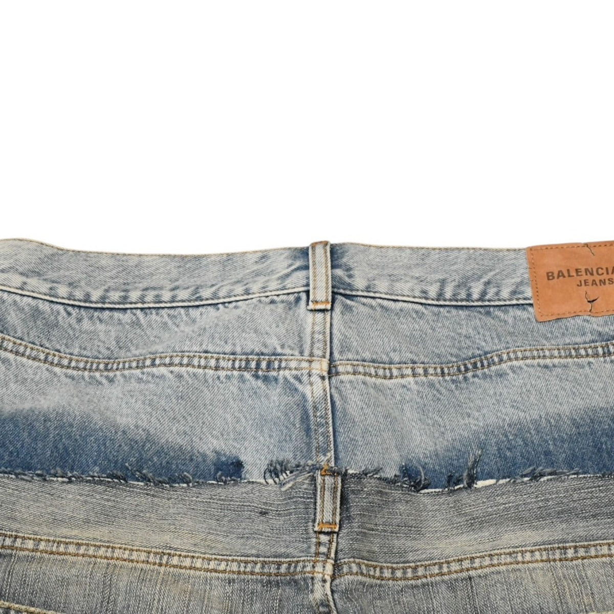 Balenciaga Balenciga Cut Up Baggy Pants Skirt Denim Blue — view 6