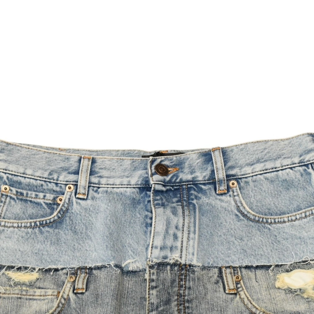 Balenciaga Balenciga Cut Up Baggy Pants Skirt Denim Blue — view 3