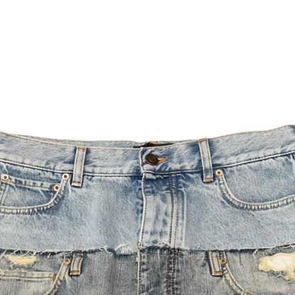 Balenciaga Balenciga Cut Up Baggy Pants Skirt Denim Blue — view 3