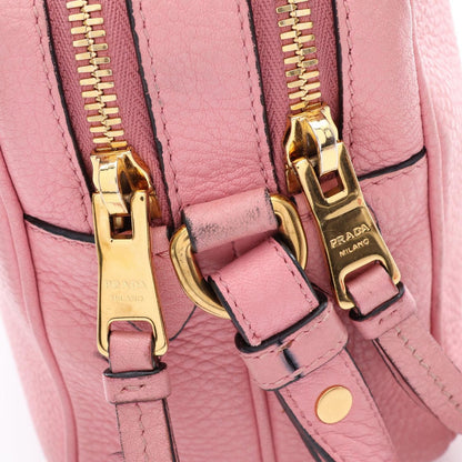 Prada Shoulder Bag Pink Leather Metal Logo — view 6