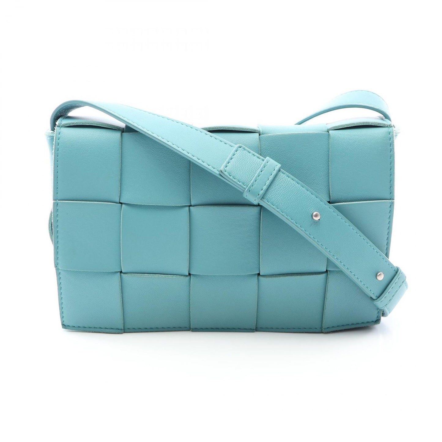 Bottega Veneta Shoulder Bag Cassette Maxi Intrecciato Mint Green Leather