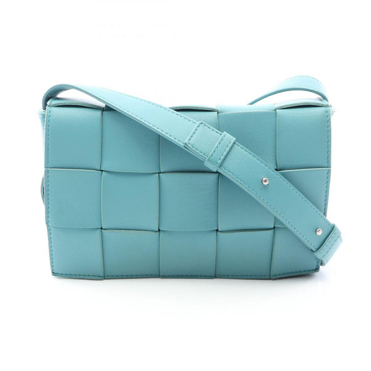 Bottega Veneta Shoulder Bag Cassette Maxi Intrecciato Mint Green Leather