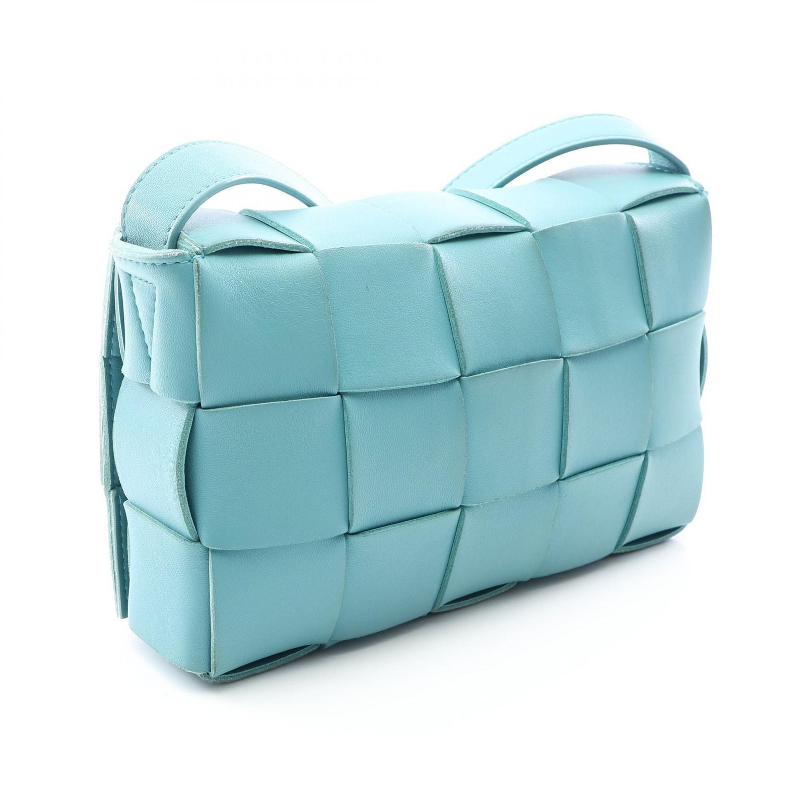 Bottega Veneta Shoulder Bag Cassette Maxi Intrecciato Mint Green Leather — view 2