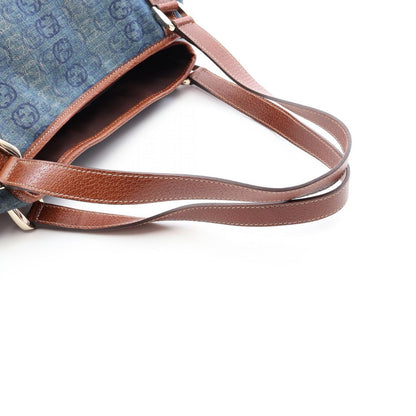Gucci Shoulder Bag Abbey GG Canvas Denim Blue Brown — view 5