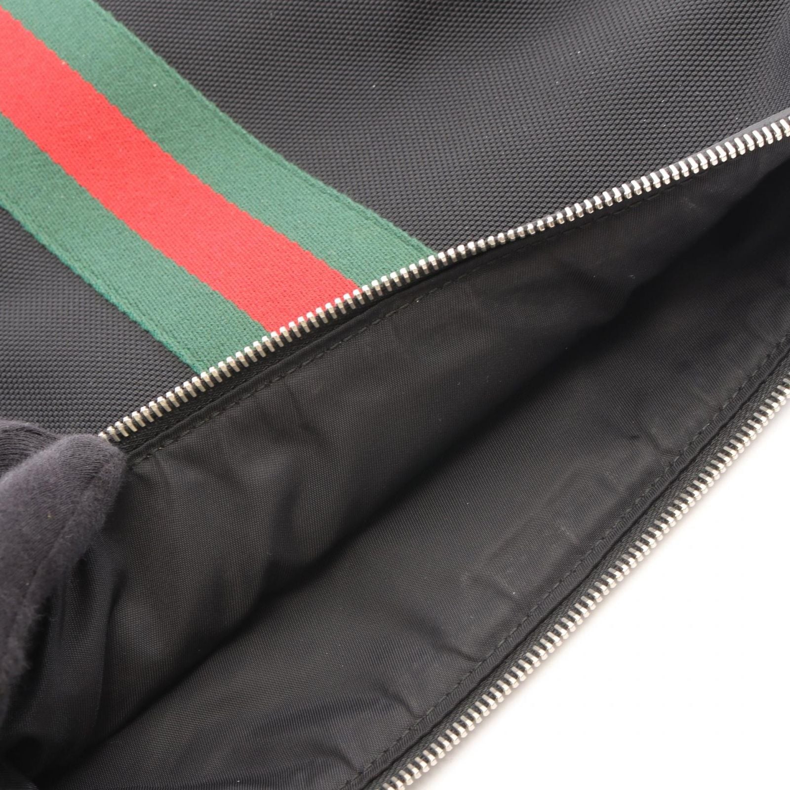 Gucci Shoulder Bag Web GG Supreme Messenger Sherry Black Green Red Leather Line — view 5
