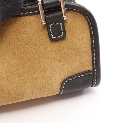 Loewe Handbag Amazona Micro Mini Camel Black Suede Leather Pouch — view 6