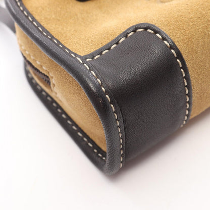 Loewe Handbag Amazona Micro Mini Camel Black Suede Leather Pouch — view 8