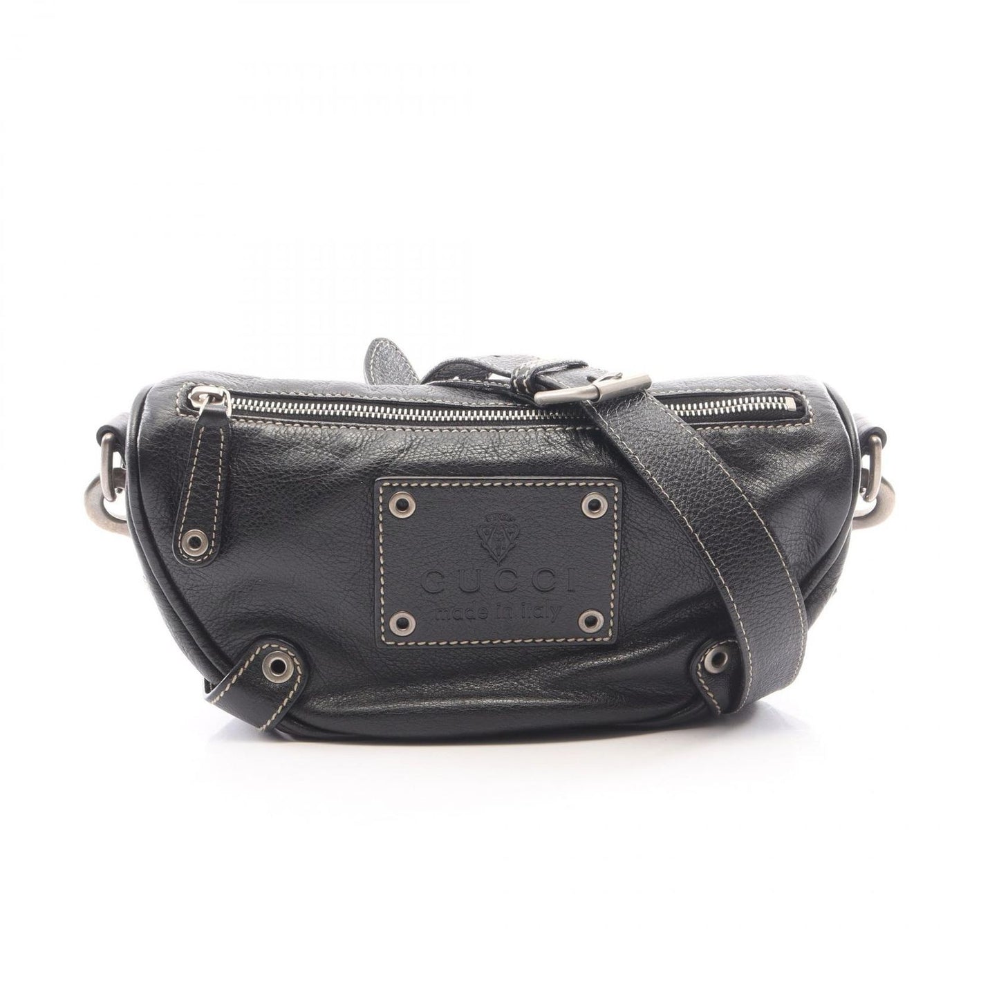 Gucci Shoulder Bag Crest Black Leather
