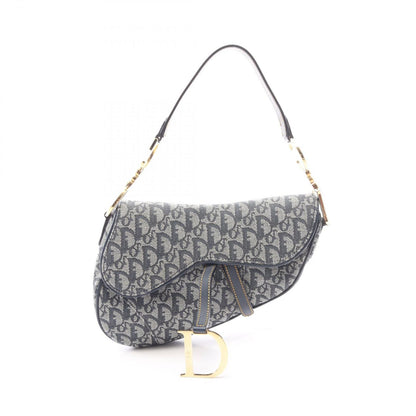 Dior Saddle Bag Trotter Navy Ivory Canvas Leather