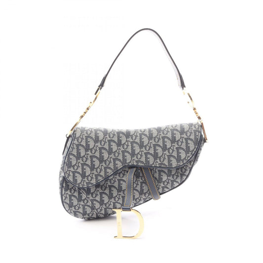 Dior Saddle Bag Trotter Navy Ivory Canvas Leather