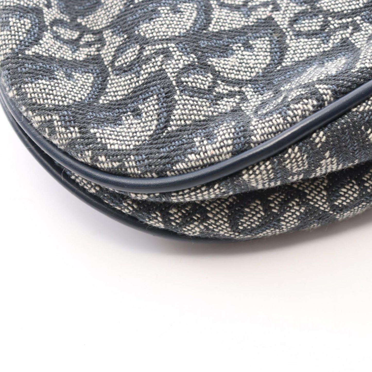 Dior Saddle Bag Trotter Navy Ivory Canvas Leather — view 8