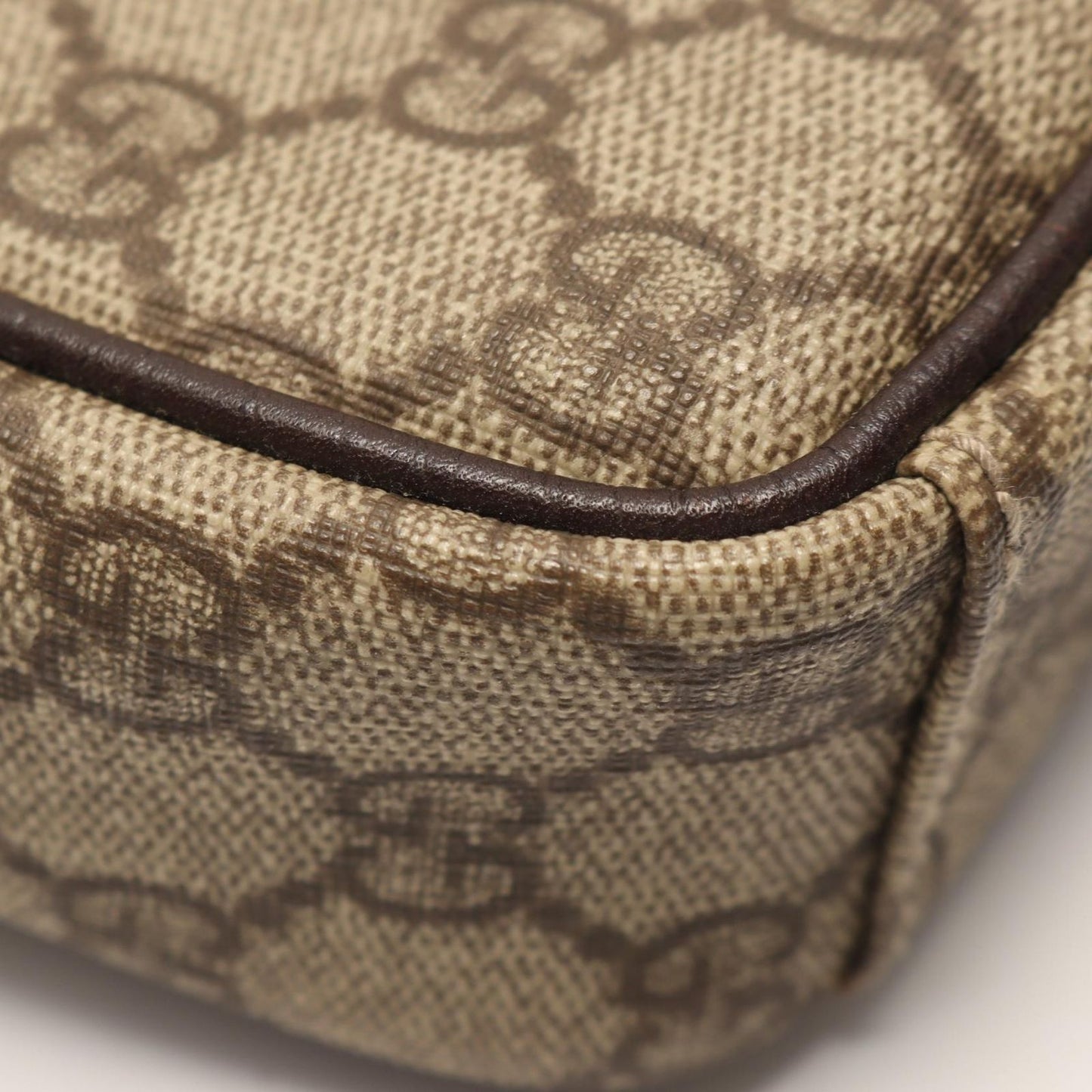 Gucci Shoulder Bag GG Plus Beige Brown Canvas Leather Supreme — view 7