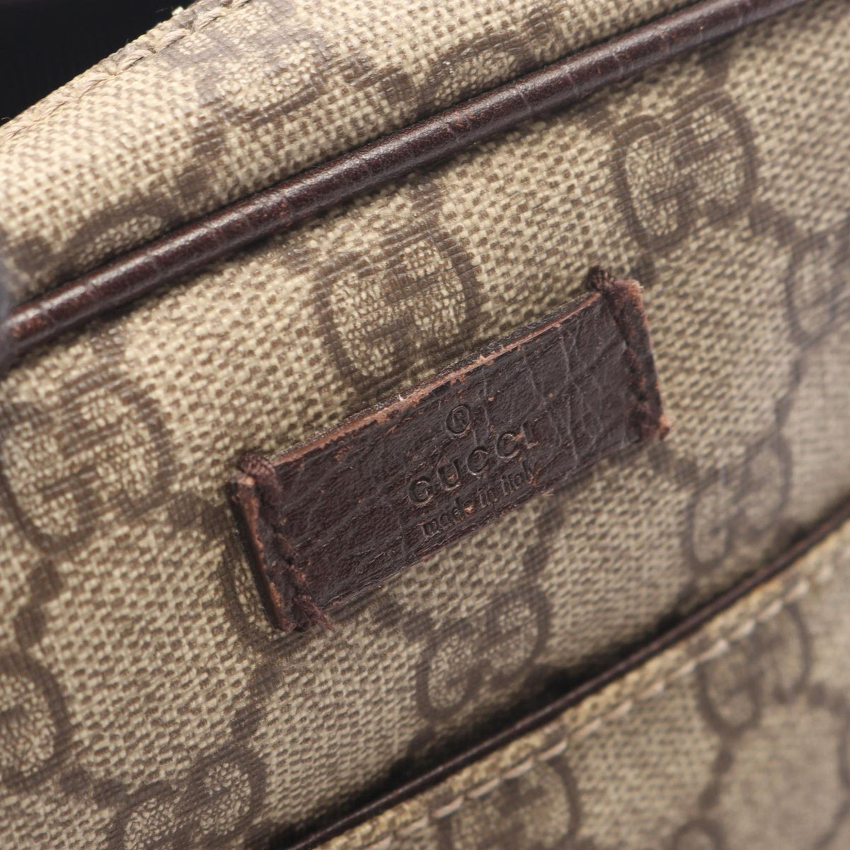 Gucci Shoulder Bag GG Plus Beige Brown Canvas Leather Supreme — view 8