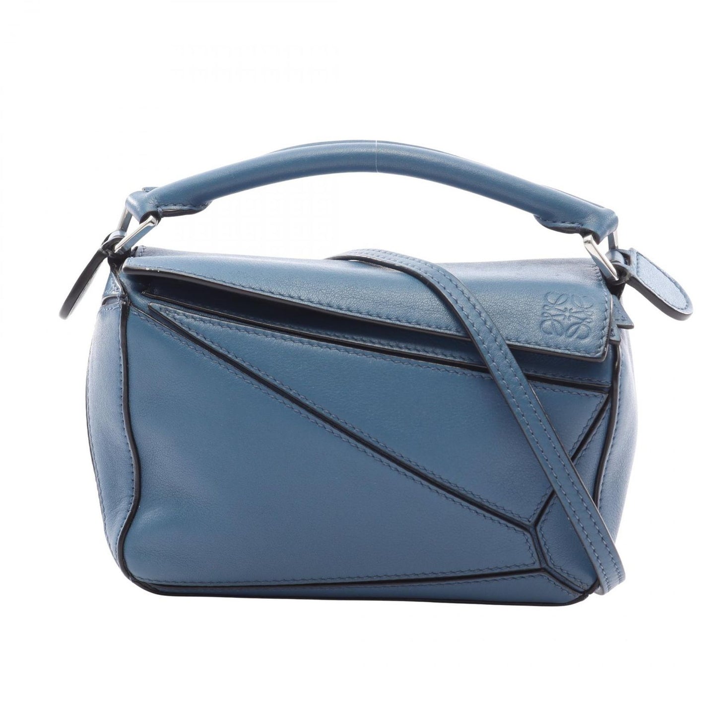 Loewe Handbag Puzzle Bag Mini Blue Leather