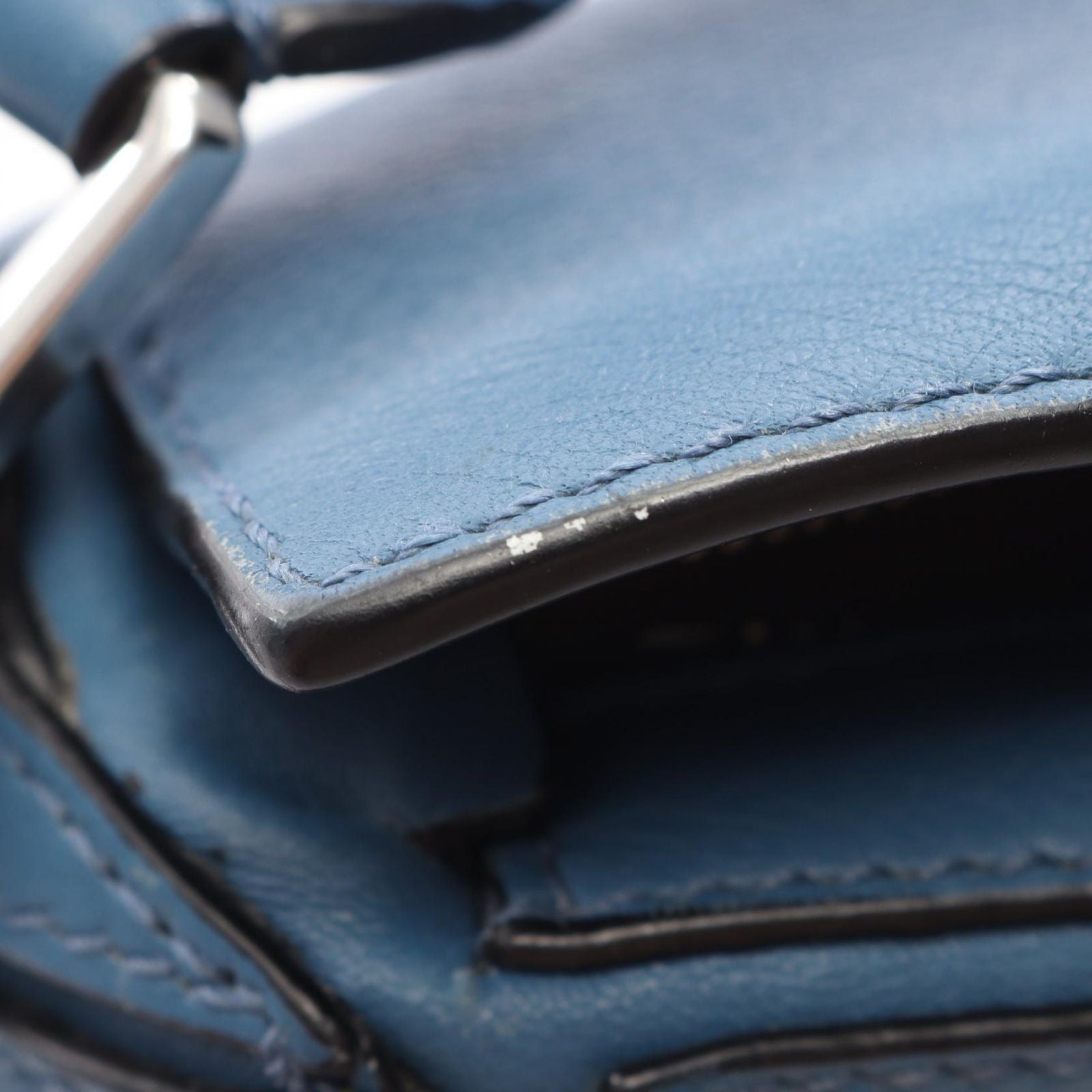 Loewe Handbag Puzzle Bag Mini Blue Leather — view 8