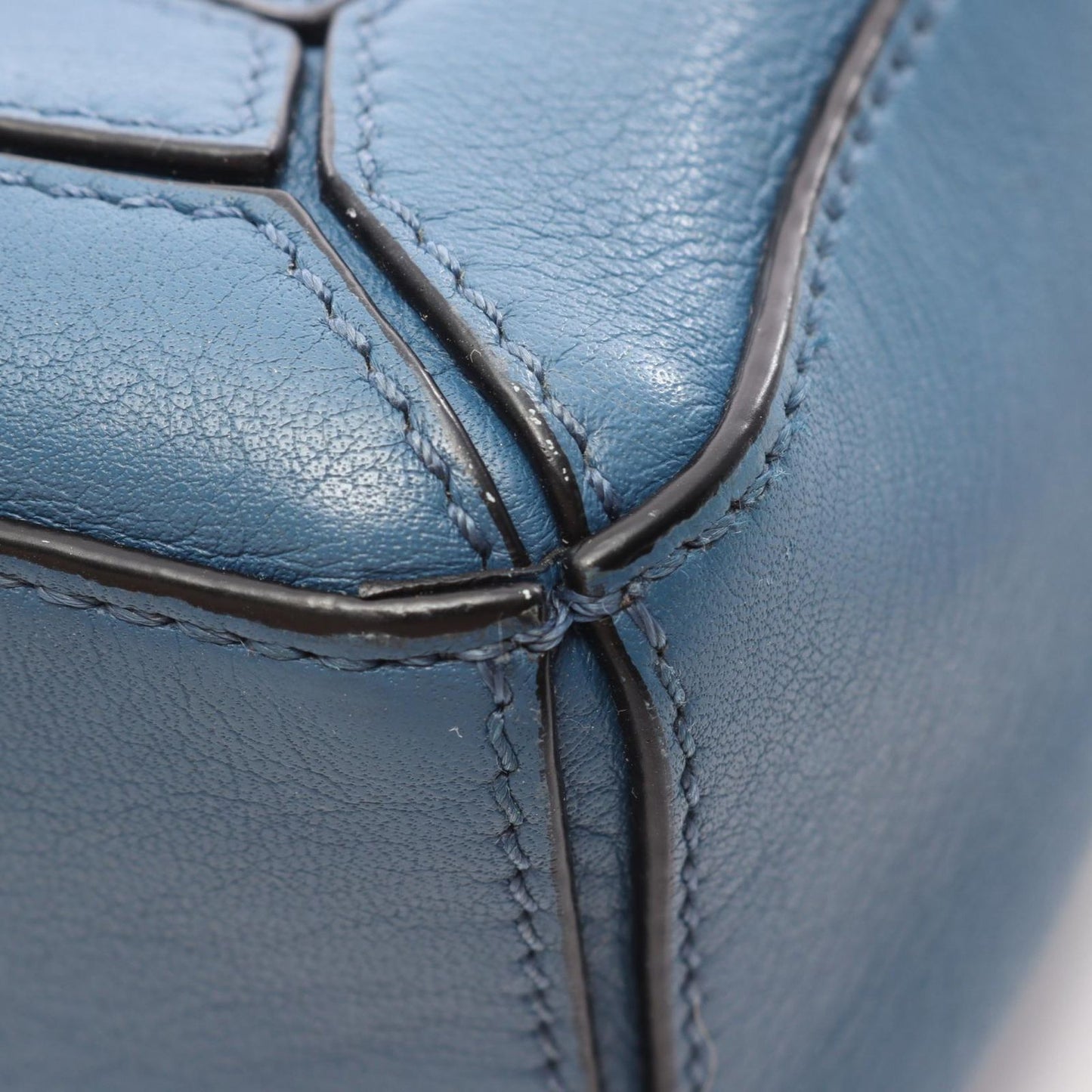 Loewe Handbag Puzzle Bag Mini Blue Leather — view 6