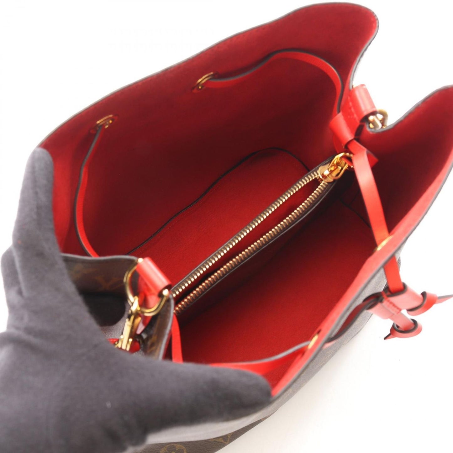Louis Vuitton Shoulder Bag Neo Noe Monogram Coquelicot Coatingcanvas Leather — view 3