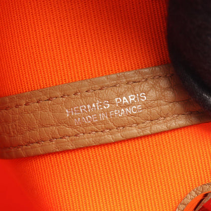 Hermes Tote Bag Garden Party TPM Orange Biscuit Canvas Leather — view 4